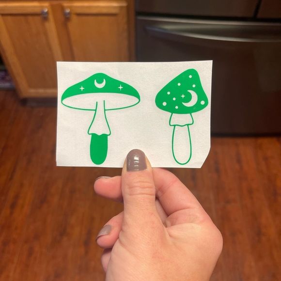 2 Celestial Mushrooms Vinyl Decal - Picture 1 of 10